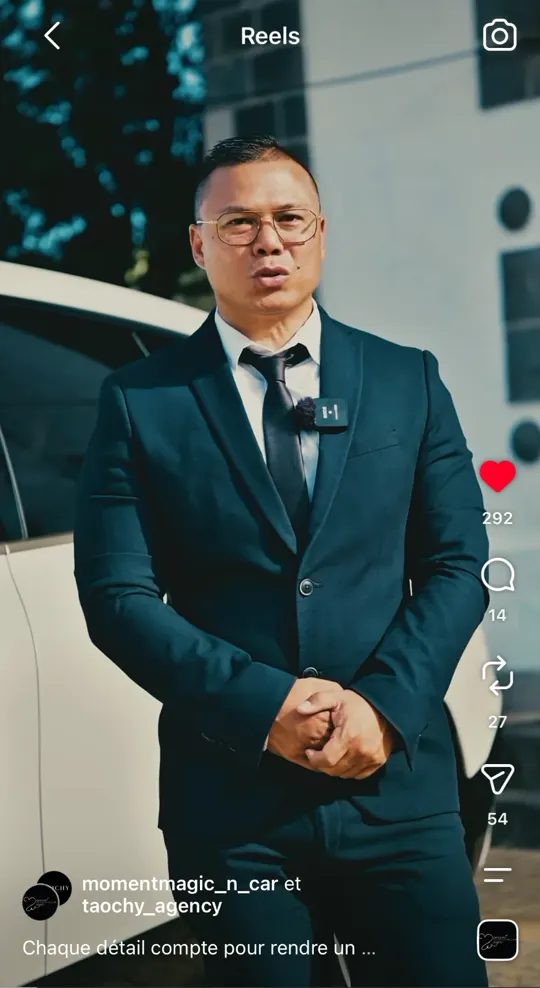 Reel Instagram réalisé pour Moment Magique N Car