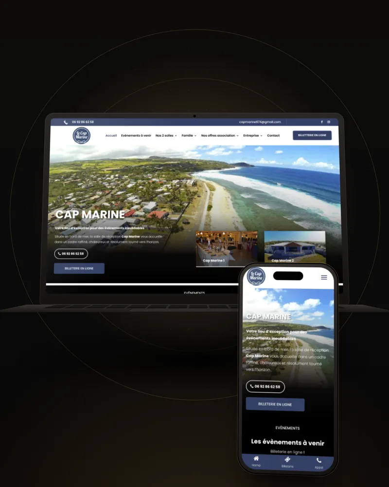 Mockup du site Cap Marine