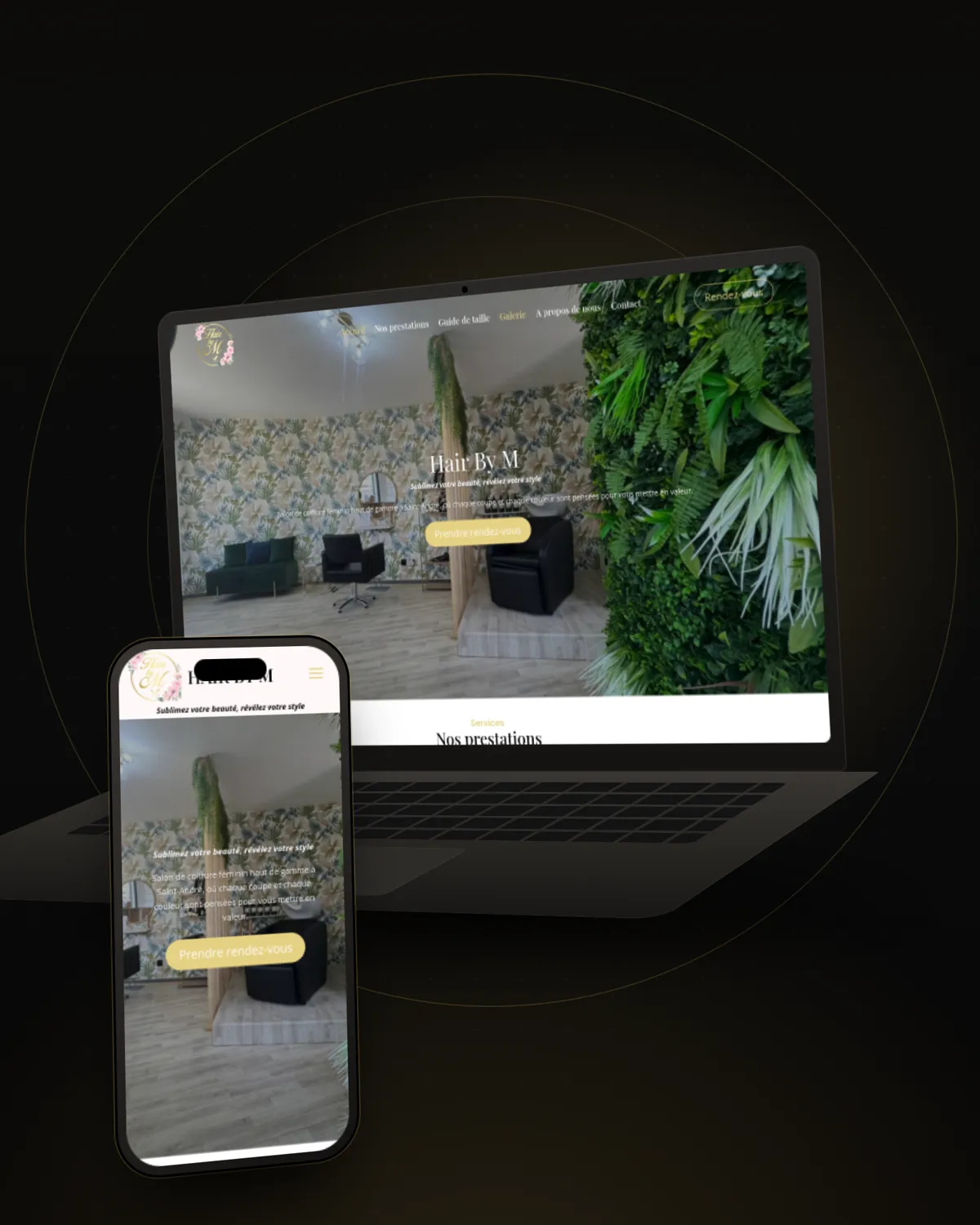 Mockup du site Hair by M