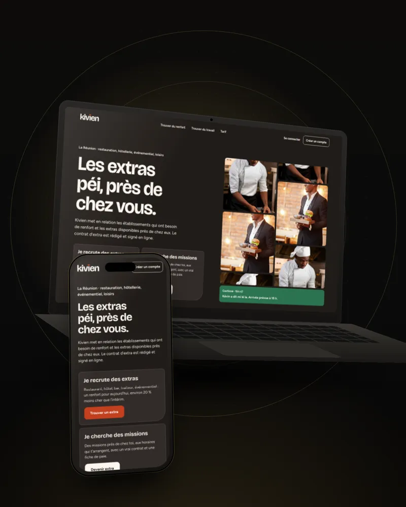 Mockup du site Kivien