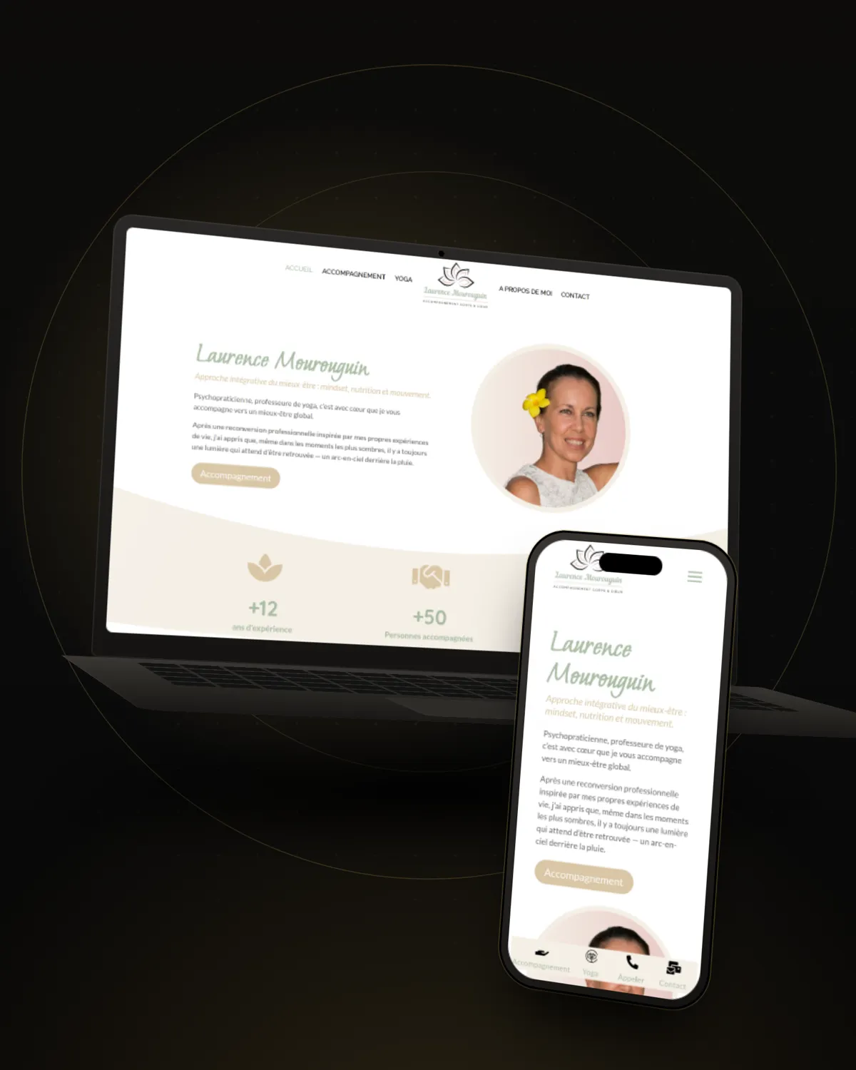 Mockup du site Laurence Mourouguin