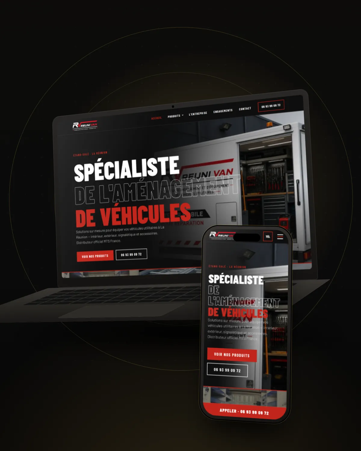 Mockup du site Reuni Van