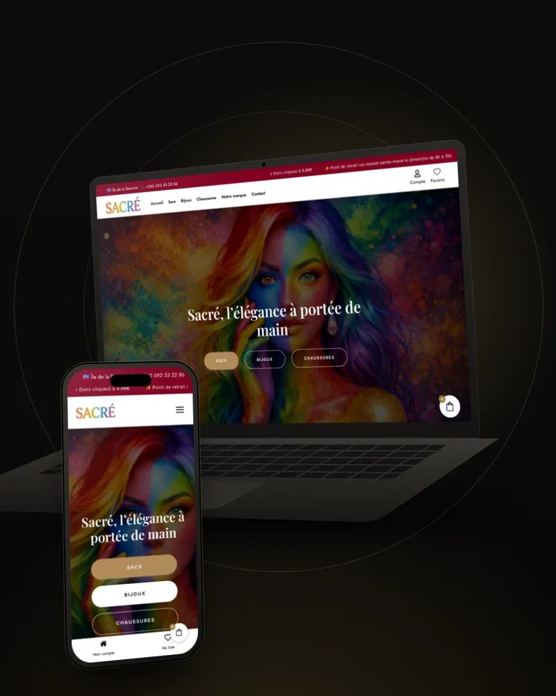 Mockup du site Sacré