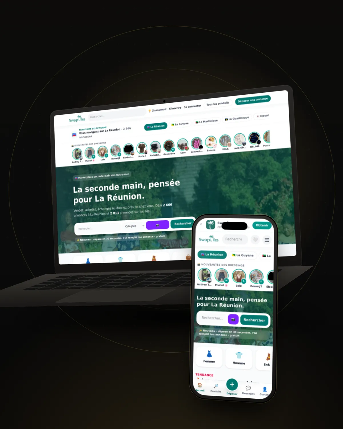 Mockup du site Swap’Îles